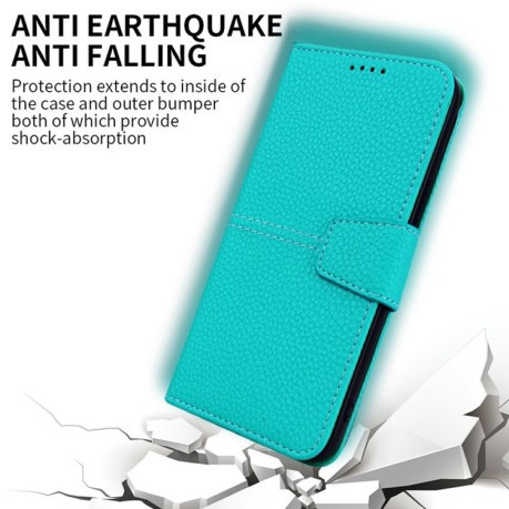 Чехол-книжка Litchi RFID Leather для Xiaomi Poco X4 Pro 5G - голубой