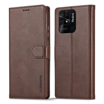 Чохол книжка LC.IMEEKE Calf Texture на Xiaomi Poco C40/Redmi 10c - кавовий