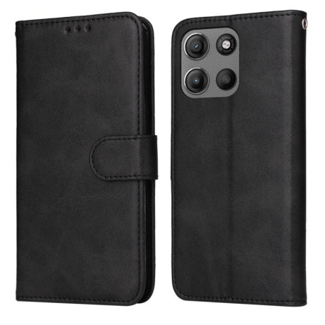 Чехол-книжка Classic Calf Texture Flip Leather для Motorola Moto G15 / G15 Power - черный