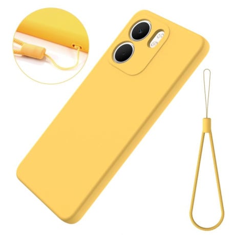 Силиконовый чехол Solid Color Liquid Silicone на OPPO A5x 4G / 5G - желтый