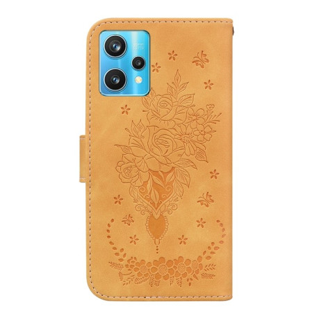 Чохол-книжка Butterfly Rose Embossed для Realme 9 Pro Plus/ Realme 9 4G - жовтий