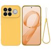 Силиконовый чехол Solid Color Liquid Silicone на Xiaomi Redmi K90 Pro Max / Poco F8 Ultra — жёлтый