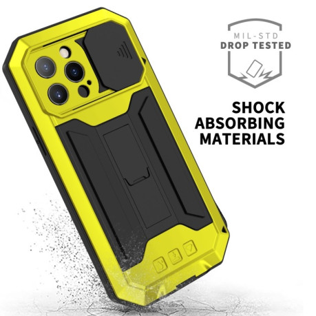 Противоударный чехол R-JUST Sliding для iPhone 13 Pro Max - желтый