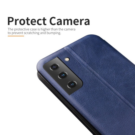 Чехол-книжка Retro Texture Magnetic для Samsung Galaxy S22 5G - синий