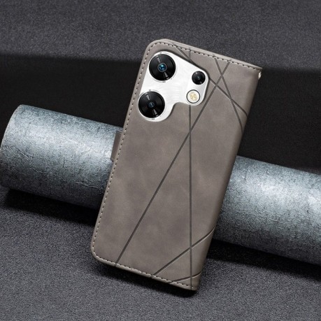 Чехол-книжка Rhombus Texture для Infinix Zero 30 4G - серый