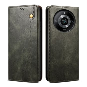 Чохол-книжка Simple з еко-шкіри Crazy Horse з воском на Realme 11 Pro 5G/11 Pro+ 5G - зелений