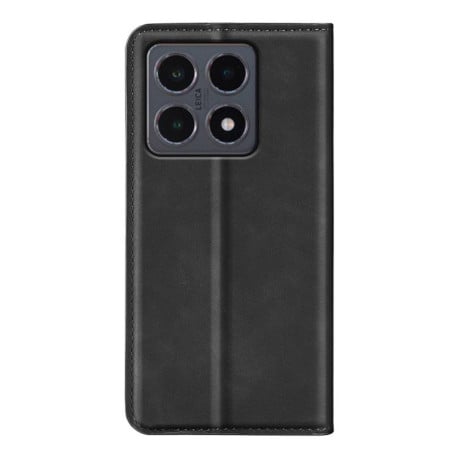 Чехол-книжка в стиле Retro мягкое покрытие Skin Feel деловой дизайн на Xiaomi 15T - черный