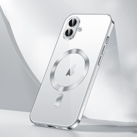 Чехол SULADA MagSafe Plating TPU на iPhone 16 - серебристый