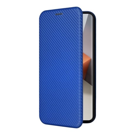 Чохол-книжка Carbon Fiber Texture на Xiaomi Redmi Note 13 Pro+ - синій