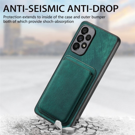 Противоударный чехол Magnetic Wallet Card для Samsung Galaxy A35 5G - зеленый