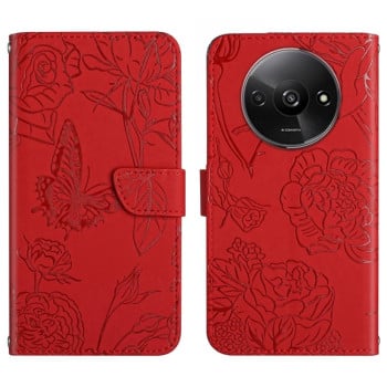 Чохол-книжка Skin Feel Butterfly Embossed для Xiaomi Redmi A3 - червоний