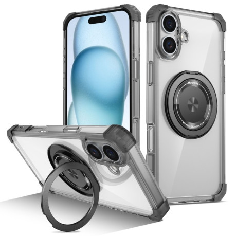 Противоударный чехол Shield CD Pattern MagSafe Magnetic для  iPhone 16 Plus - черный