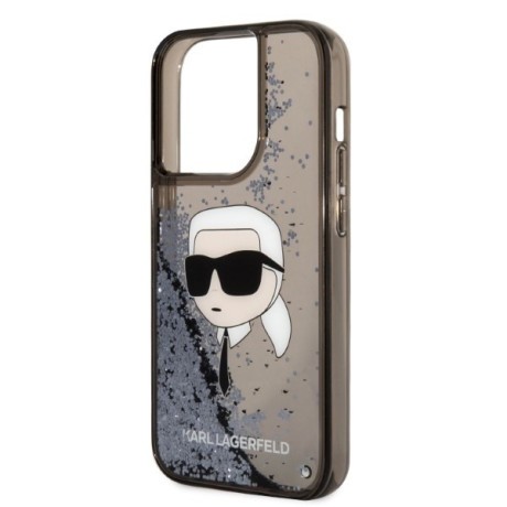 Оригінальний чохол Karl Lagerfeld Glitter Karl's Head для iPhone 14 Pro Max - black