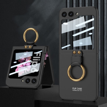 Противоударный чехол GKK Ultra-thin PC Full Coverage with Ring Holder для Samsung Galaxy  Flip 6/Flip 7 FE - черный