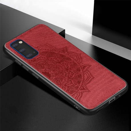 Чехол Mandala Embossed Cloth на Samsung Galaxy S20-красный