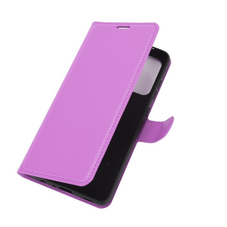 Чехол-книжка Litchi Texture на Samsung Galaxy A52/A52s - фиолетовый