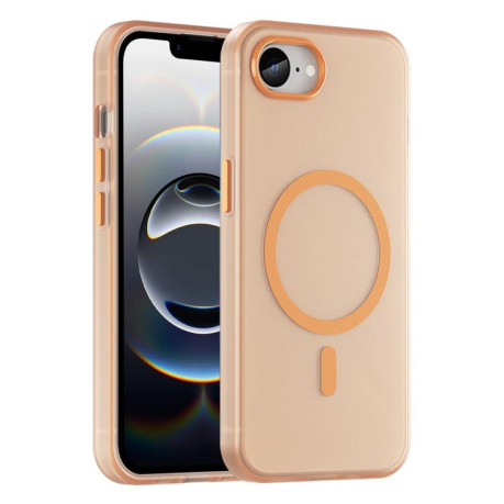 Противоударный чехол MagSafe Frosted Translucent TPU + PC для iPhone 16e - оранжевый