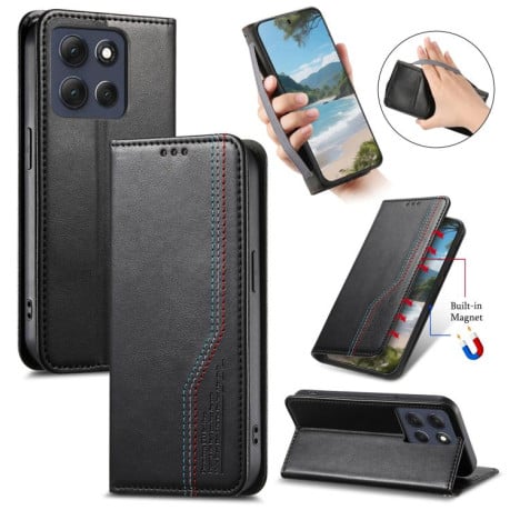 Чохол-книжка з еластичним ремінцем та магнітною фіксацією на Motorola Moto G86 5G - чорний