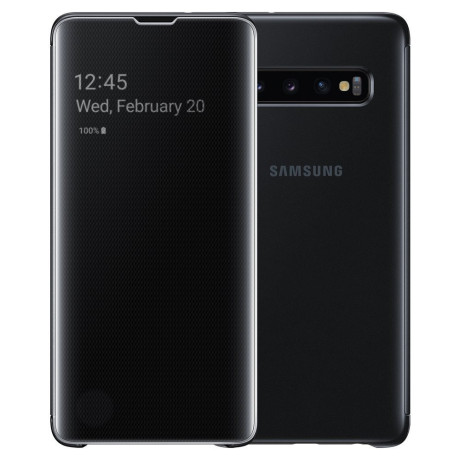 Оригинальный чехол- книжка Samsung Clear View Standing Cover на Samsung Galaxy S10 black (EF-ZG973CBEGRU)