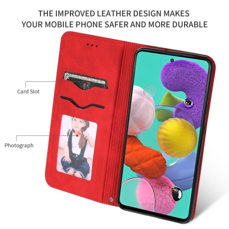 Чехол- книжка Retro Skin Feel Business Magnetic на Samsung Galaxy А51 - красный