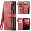 Кожаный чехол-кошелек CaseMe-C30 для iPhone 15 - красный