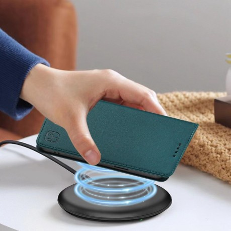 Чехол-книжка RC01 Dual-Folded Magnetic Suction RFID Leather на Infinix Hot 50i 5G / Smart 9 4G - зеленый