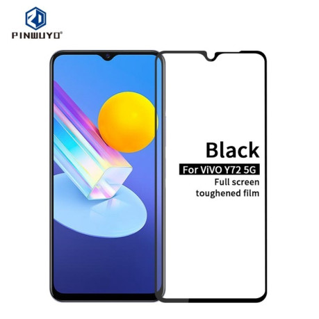 Защитное стекло PINWUYO 9H 3D Full Screen на Vivo Y72 5G - черное