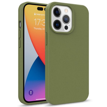 Противоударный чехол Starry Series Straw для iPhone 14 Pro Max -  зеленый армейский