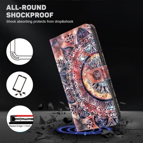 Чехол-книжка 3D Painting Leather для Samsung Galaxy A04s - Colorful Mandala