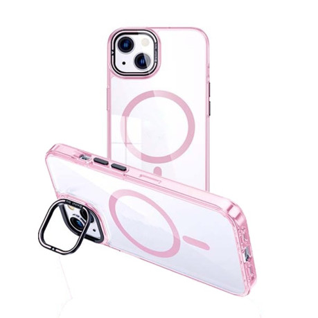 Противоударный чехол MagSafe Magnetic Holder для iPhone 15 - розовый