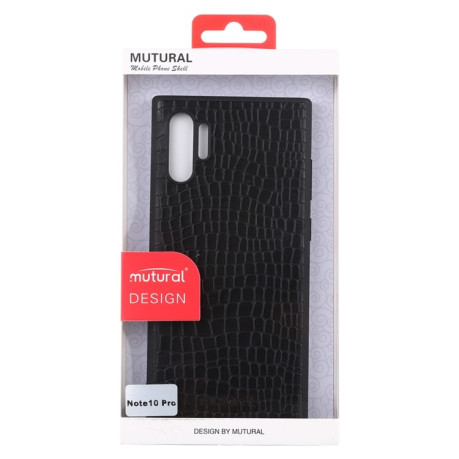 Чехол Mutural All-inclusive Series Crocodile Texture на  Samsung Galaxy Note 10 + Plus - черный