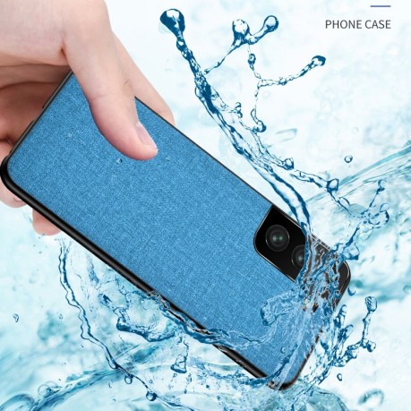 Протиударний чохол Cloth Texture на Samsung Galaxy S21 FE - синій