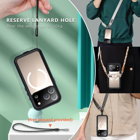 Противоударный чехол RedPepper IP68 Waterproof MagSafe для iPhone 17 Pro - черно-синий