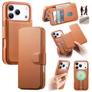 Чохол книжка Caseneo з магнітним хлястиком і MagSafe на iPhone 18 Pro Max / 17 Pro Max — коричневий