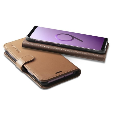 Оригинальный чехол Spigen Wallet S на Samsung Galaxy S9 Coffee Brown