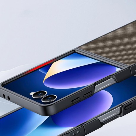 Протиударний чохол Carbon Fiber Texture Printing для Samsung Galaxy Flip 7 - чорний