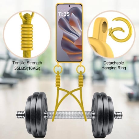 Силиконовый чехол Integrated Card Bag Solid Color Liquid Silicone на Motorola Edge 50 Neo / 60 Neo — жёлтый