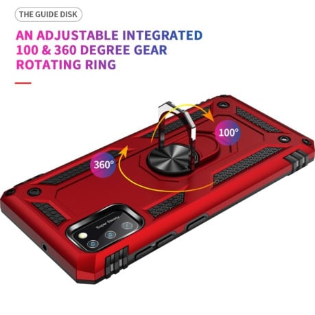 Противоударный чехол-подставка 360 Degree Rotating Holder на Samsung Galaxy A41- красный