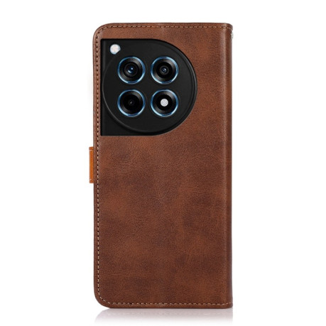 Чохол-книжка KHAZNEH Dual-color Cowhide для OnePlus 12R/Ace 3 - коричневий