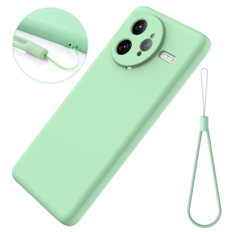 Силиконовый чехол Solid Color Liquid Silicone на Xiaomi Poco F7 Ultra - зеленый