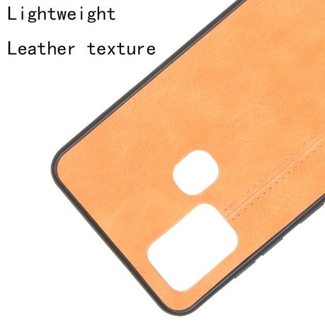 Ударозащитный чехол Sewing Cow Pattern на Samsung Galaxy A21s - оранжевый