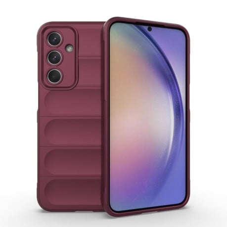 Силиконовый чехол Magic Flannel для Samsung Galaxy M35 - винно-красный