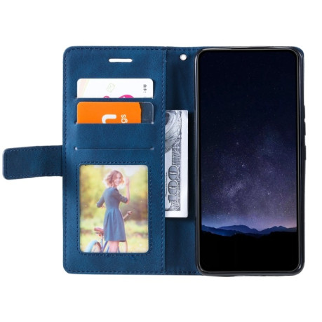 Чехол-книжка Skin Feel Splicing для Samsung Galaxy S25+ 5G - синий
