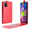 Фліп-чохол R64 Texture Single на Samsung Galaxy M51 - червоний