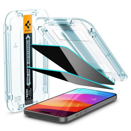 Комплект защитного стекла Spigen Glas.Tr &quot;EZ Fit&quot; для iPhone 15 Pro Max Privacy