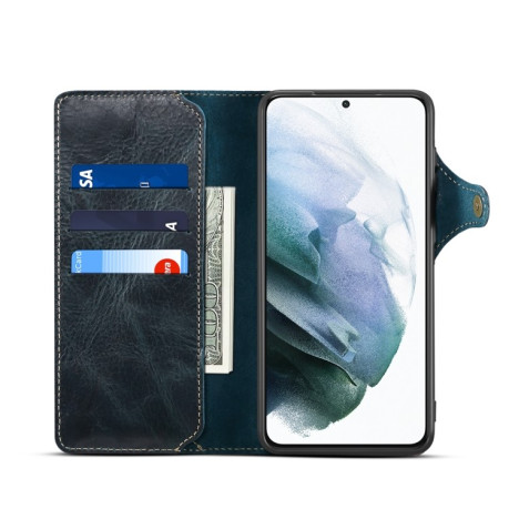 Шкіряний чохол-книжка Denior Oil Wax для Samsung Galaxy S23+Plus 5G - синій