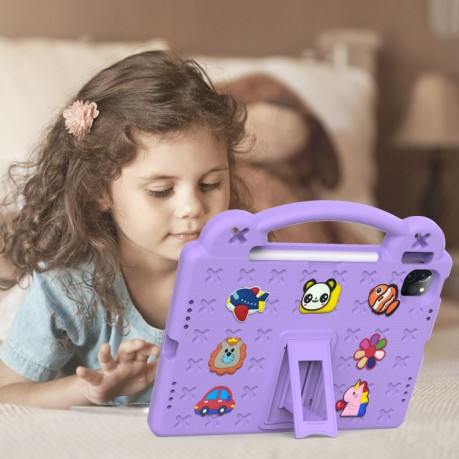 Противоударный чехол Handle Kickstand Children EVA для iPad 11(2025)/iPad 10.9 (2022) - фиолетовый