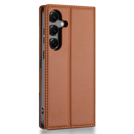 Чохол-книжка N.BEKUS P3 RFID Stitching з кишенькою на карт на Samsung Galaxy S25 FE 5G - коричневий