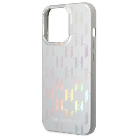Оригинальный чехол Karl Lagerfeld Monogram Iridescent для iPhone 14 Pro Max - silver