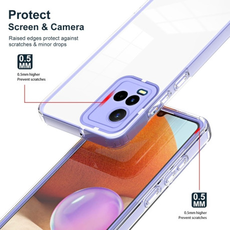 Противоударный чехол Clear Color Frame для Vivo Y21 / Y33S / Y21S / T1X 4G - фиолетовый
